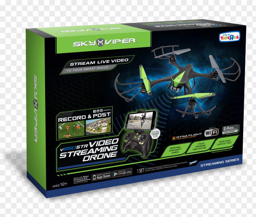 Toy Unmanned Aerial Vehicle Sky Viper V950HD Quadcopter PNG