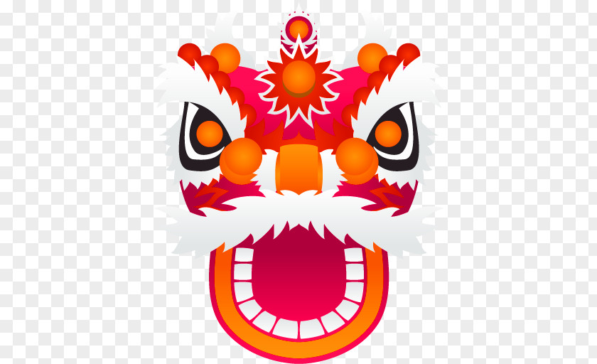 Red Chinese Wind Lion Dance Decoration Pattern New Year Icon PNG