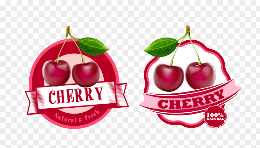 Cherry Juice Strawberry Fruit Label PNG