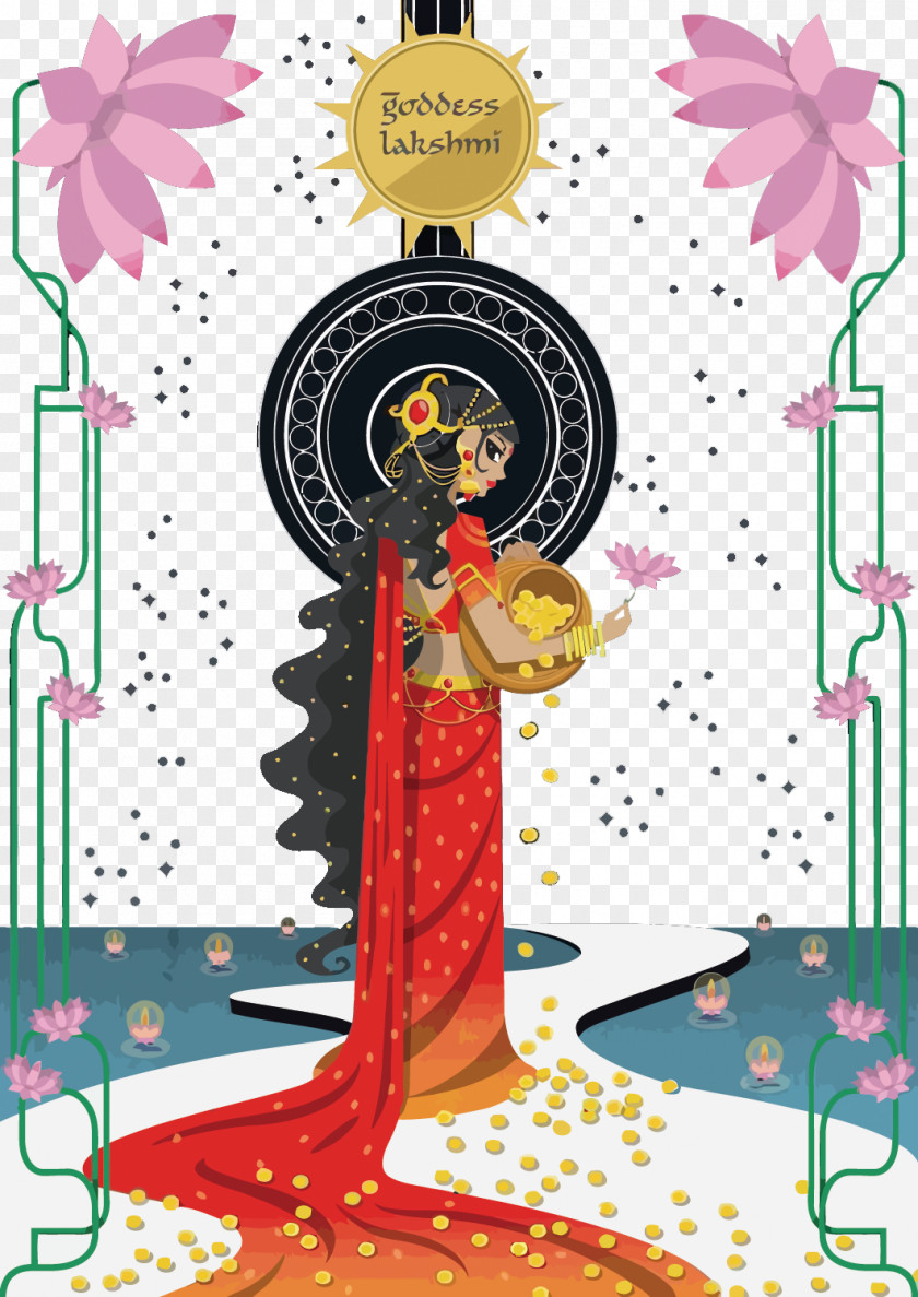 Vector Lotus And Women Adobe Illustrator Illustration PNG