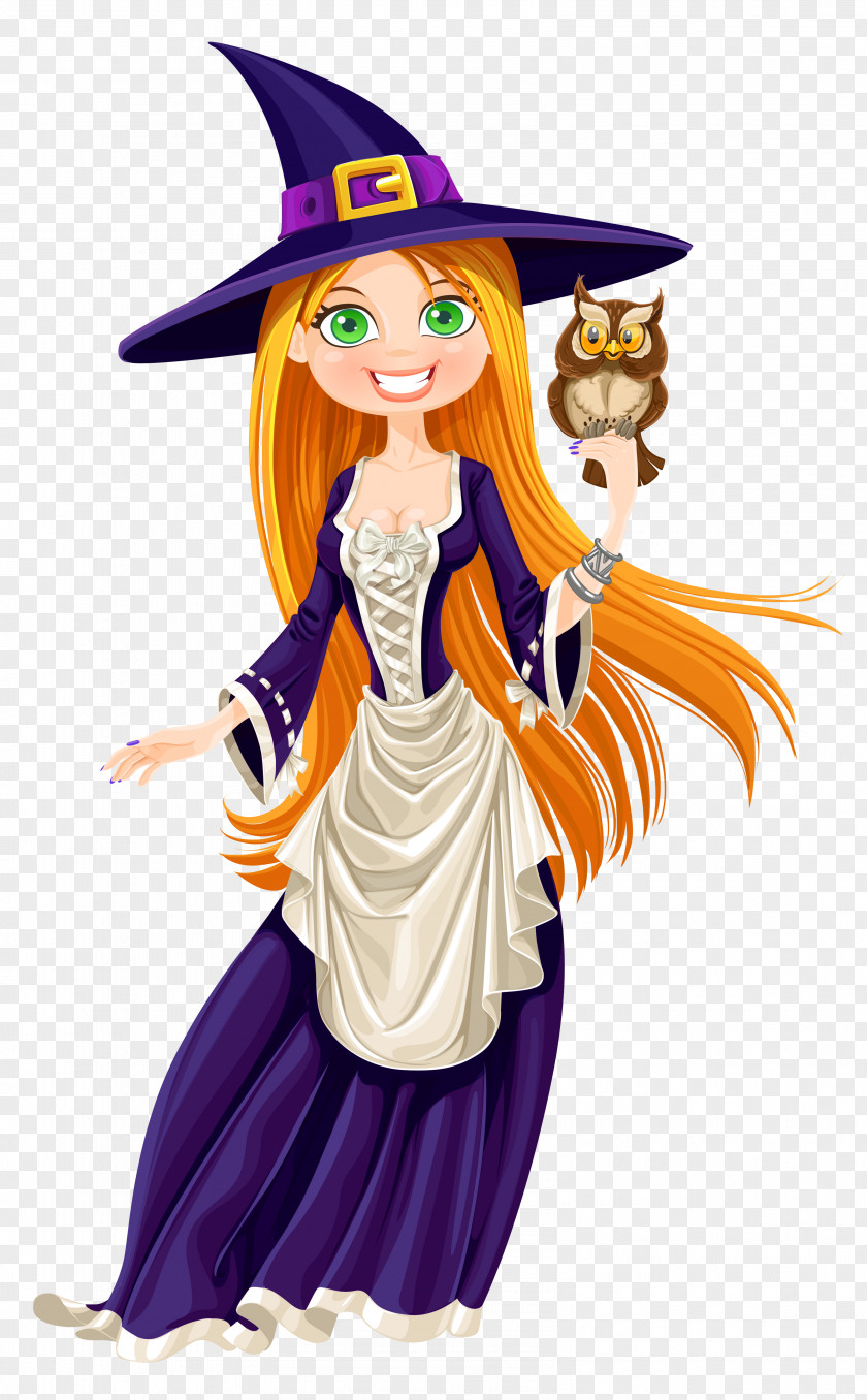 Halloween Witch With Owl Clipart Witchcraft Clip Art PNG