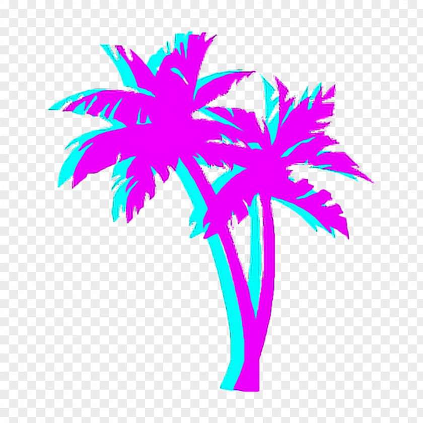 Tree Vaporwave Palm Trees T-shirt Image PNG