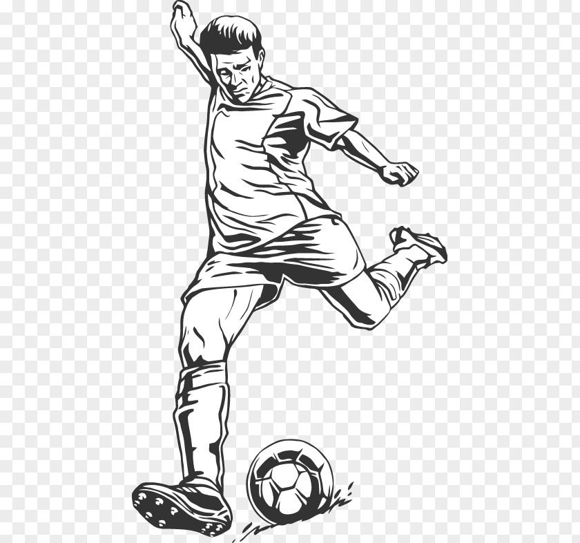 Vector Sports Football People White Line Art Cartoon Clip PNG