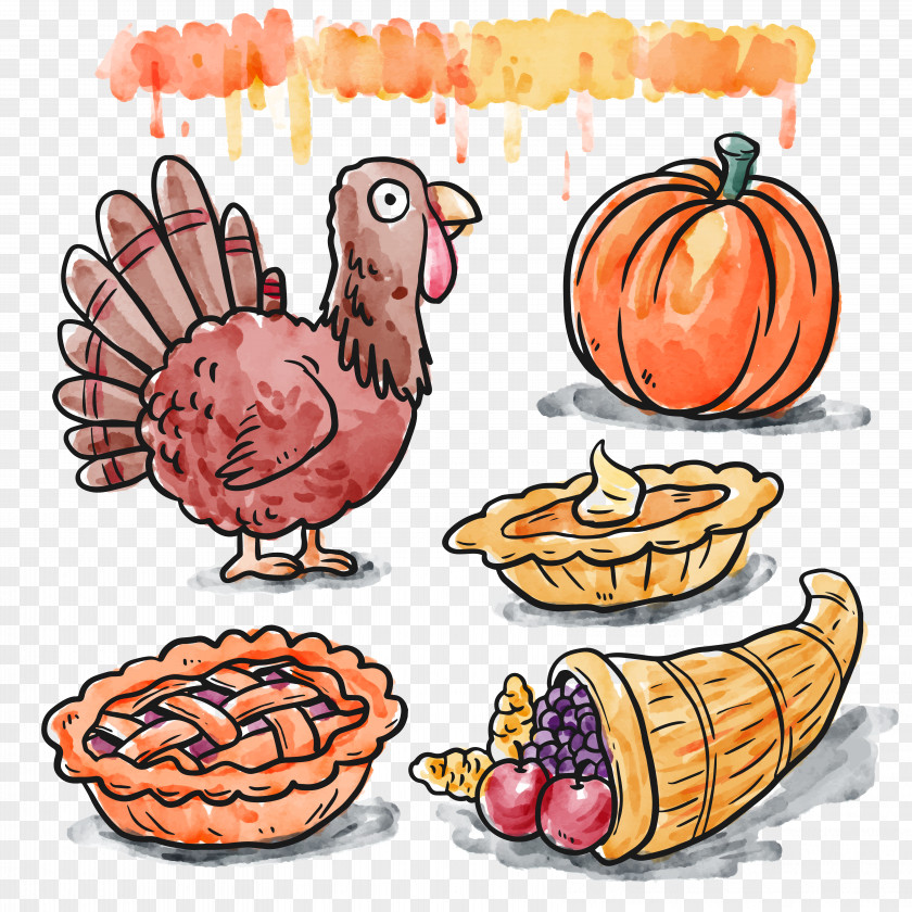 Vector Hand-painted Decorative Thanksgiving Drawing Illustration PNG