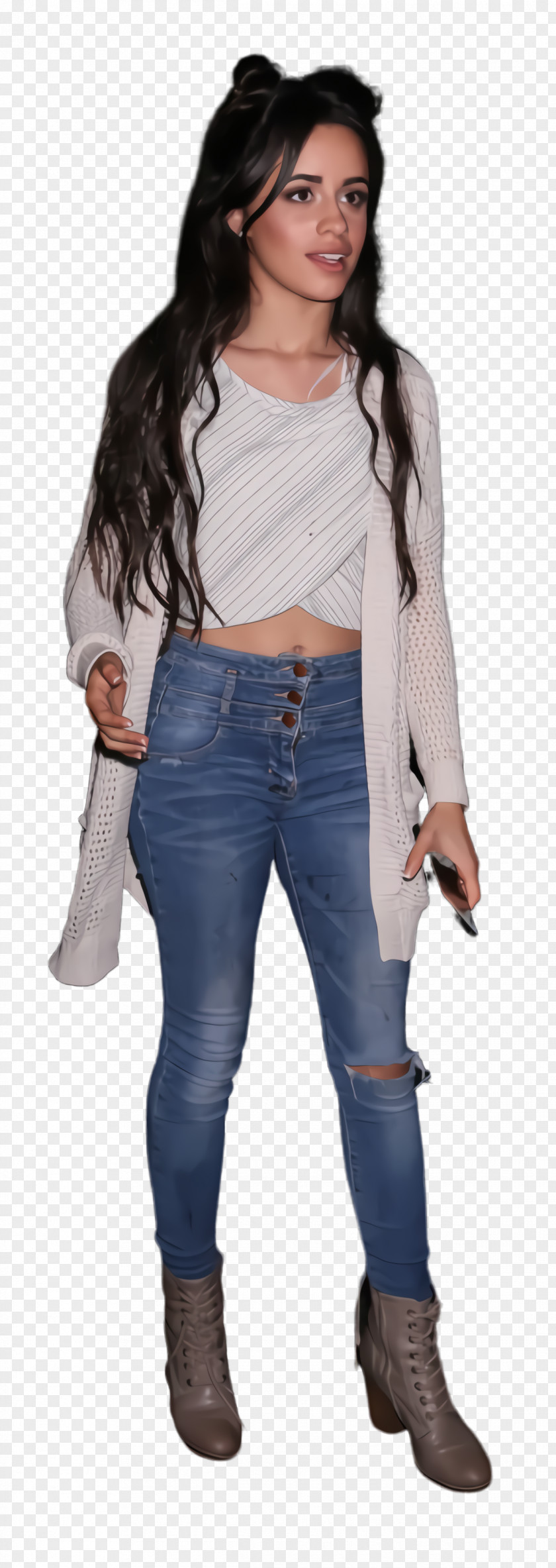 Costume Crop Top Jeans Background PNG