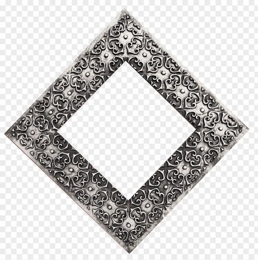 Ornate Silver Frame Geometry Set Information Shape Pattern PNG