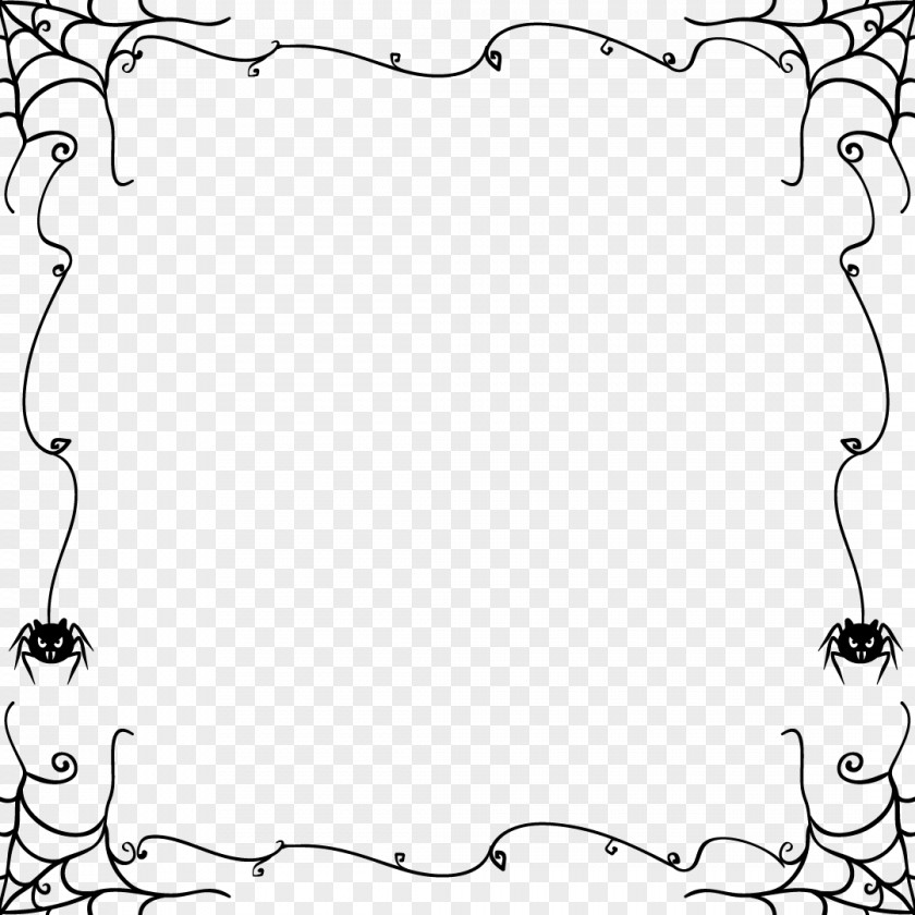 Vector Spider Web Painted Border Clip Art PNG