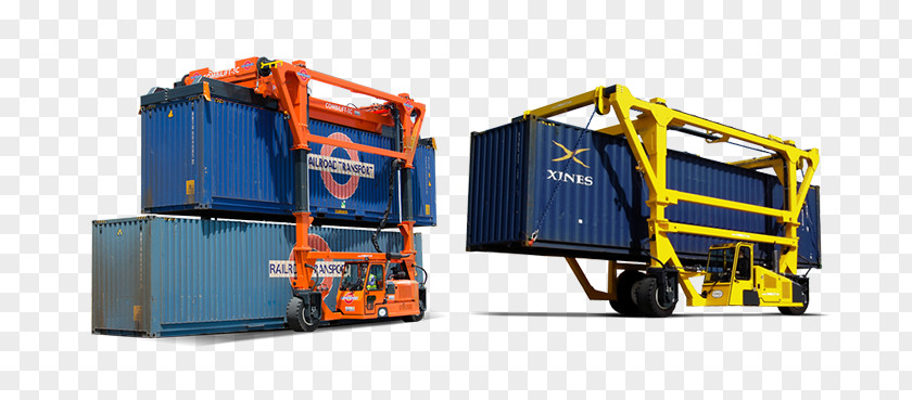 Forklift Straddle Carrier Logistics Hydraulics Intermodal Container PNG