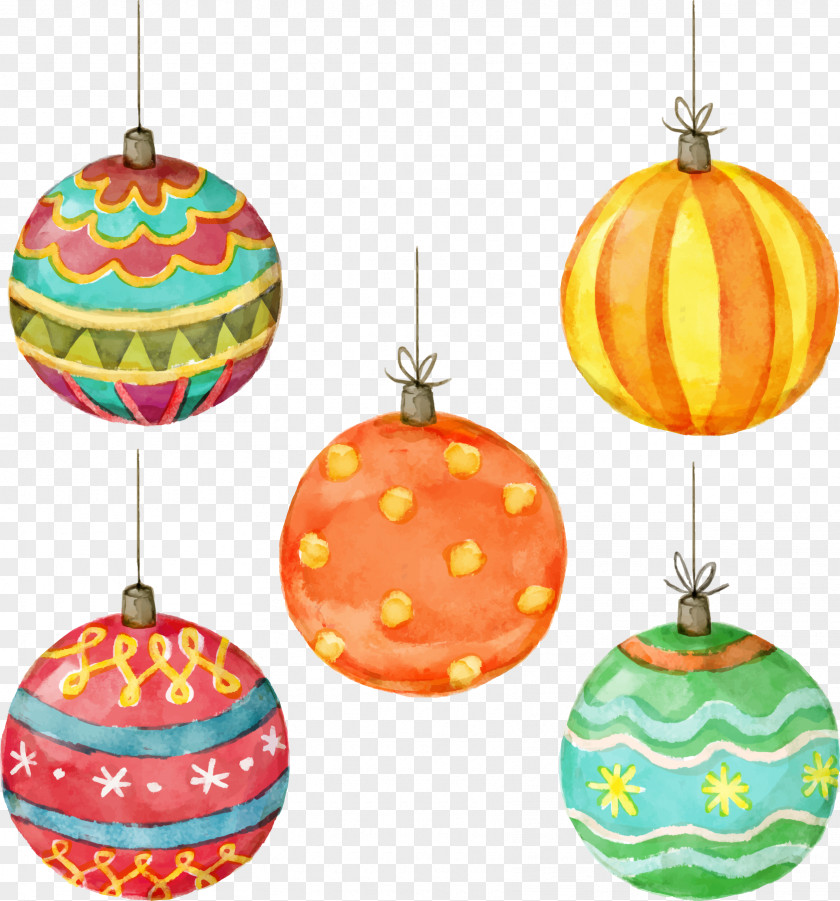 Hand-painted Christmas Lights Watercolor Painting PNG