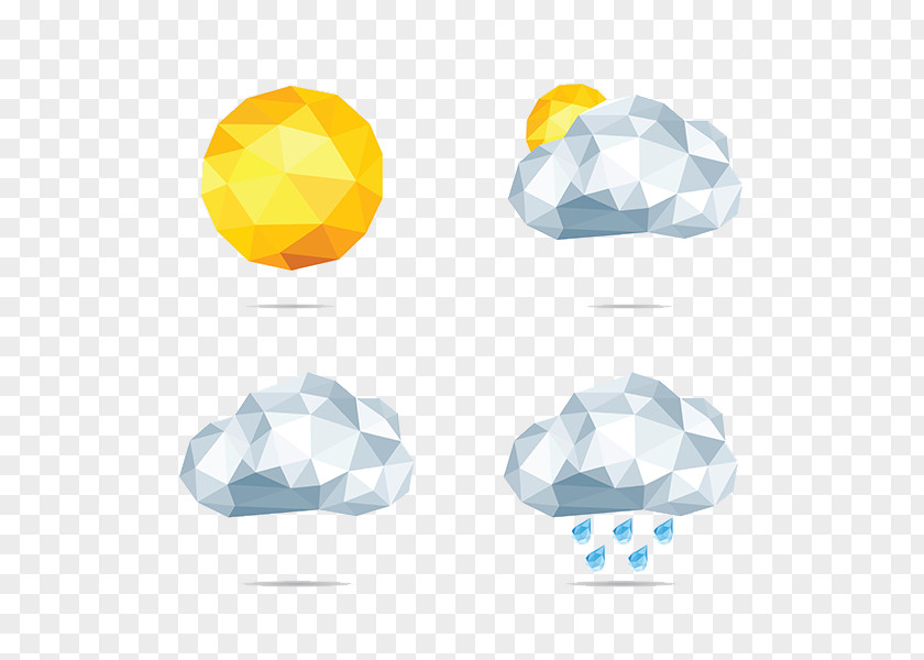Weather Forecast Geometric Elements Icon PNG