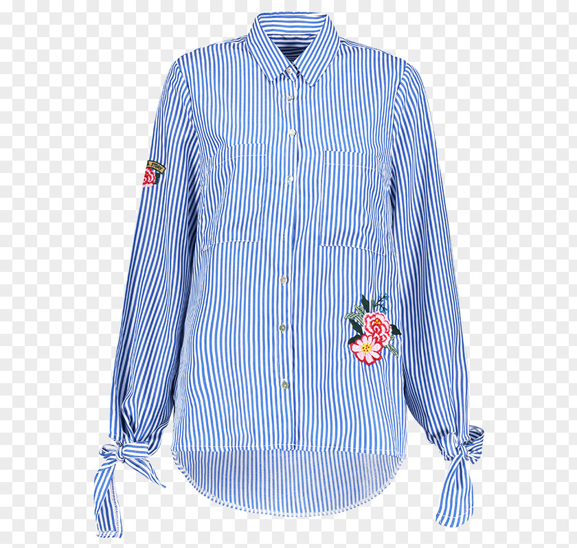 Embroidered Strips Dress Shirt T-shirt Blouse Sleeve PNG