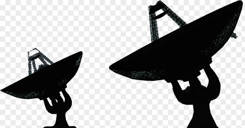 Silhouette Satellite Dish Communications Aerials PNG