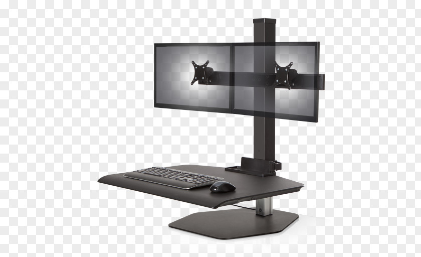 Sit-stand Desk Multi-monitor Standing Workstation Monitor Mount PNG