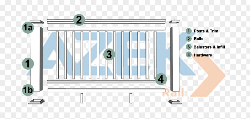 Azek Decks Guard Rail Deck Railing Staircases Handrail PNG