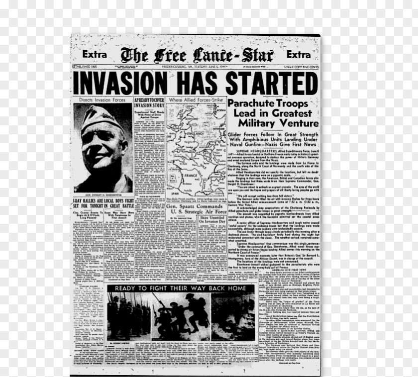 Newspaper Headline Normandy Landings PNG