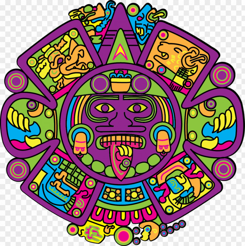 Aztec Pennant Sun Stone Aztecs Calendar History PNG