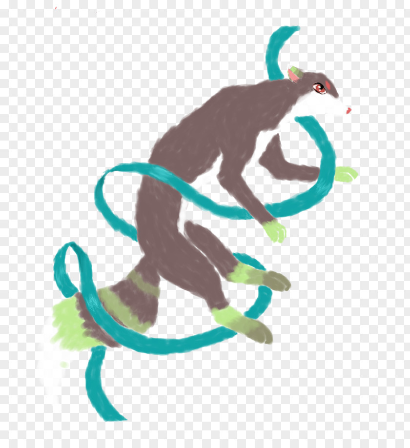 Ribbon Dance Tail Character Teal Clip Art PNG
