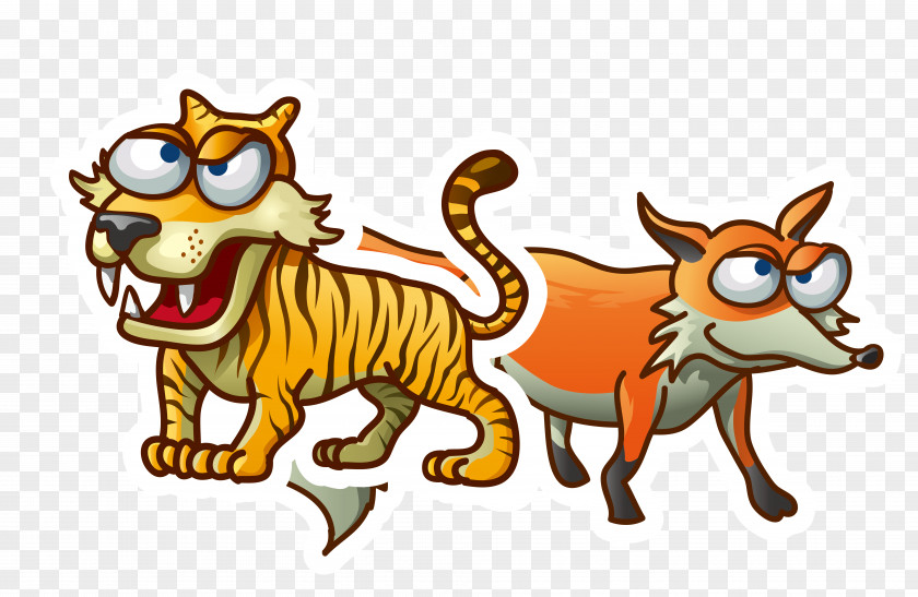 Vector Tiger Fox Material Cat Lion Illustration PNG