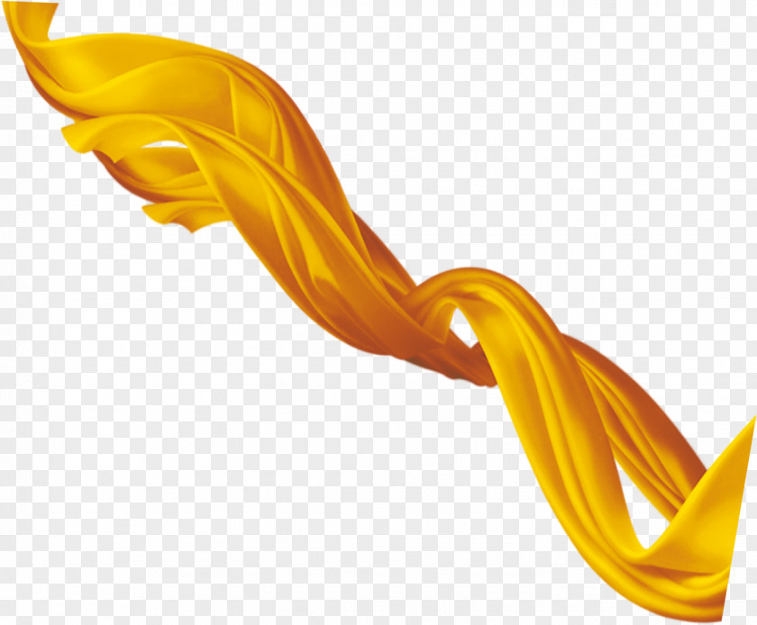 Ribbon Yellow Satin PNG