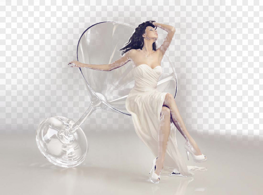 Beauty Sitting In A Cocktail Glass Cup PNG