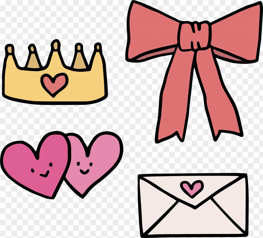 Bow And Love Letters Text Cartoon Clip Art PNG