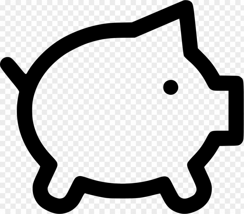 Piggy Bank Black White Snout Clip Art PNG