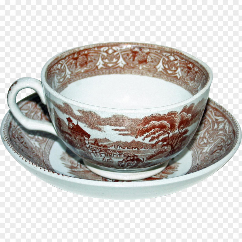 Coffee Cup Saucer Porcelain PNG