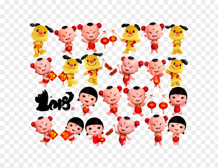 Golden Boy Chinese New Year Fireworks Vector Graphics Image Art PNG