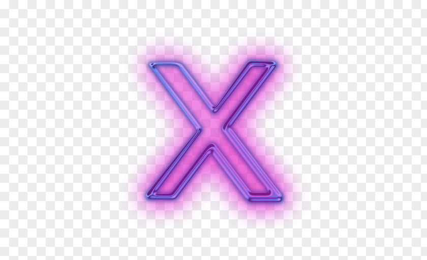 X Alphabet Neon Letter PNG