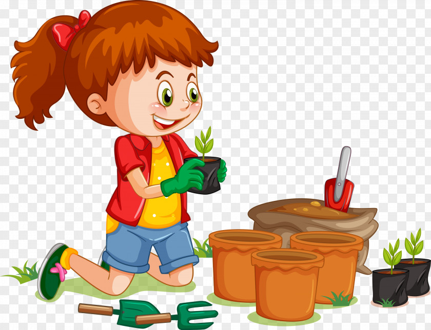 Girl Plant Earth Day PNG