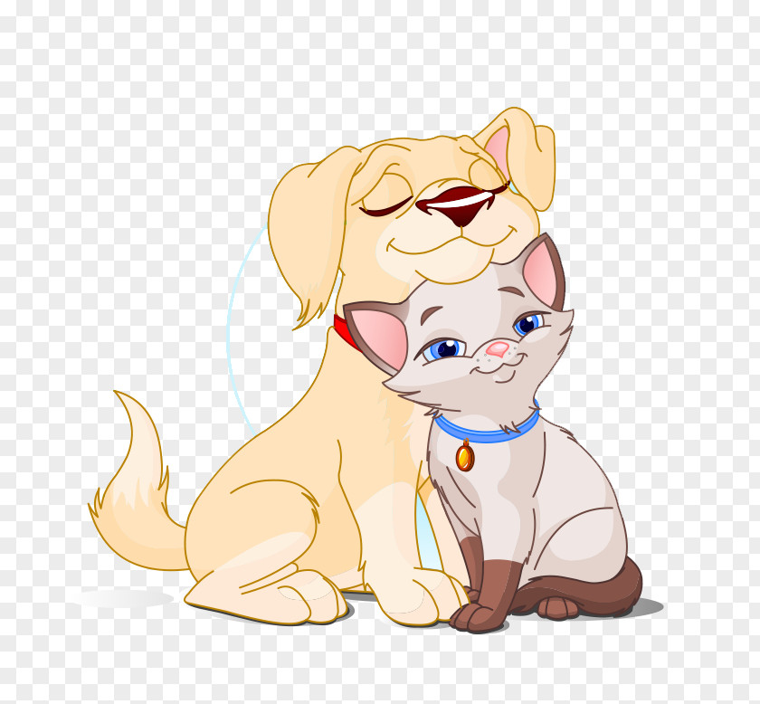 Hand-painted Cartoon Cat Couple Cute Dog Kitten Puppy Whiskers PNG