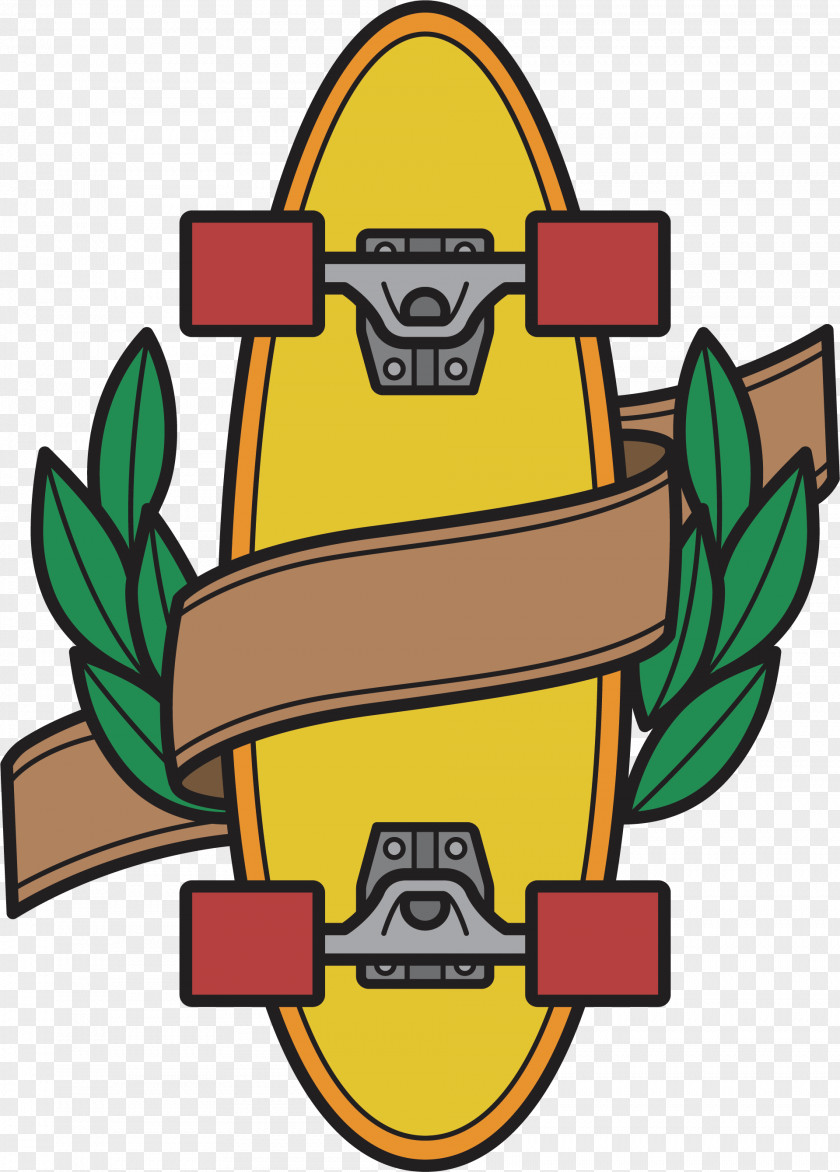 Ribbon Around The Skateboard T-shirt Clip Art PNG