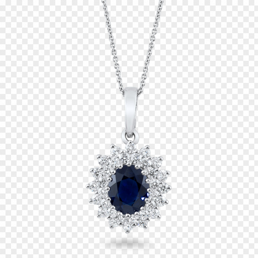 Sapphire Cobalt Blue Locket Necklace Body Jewellery PNG