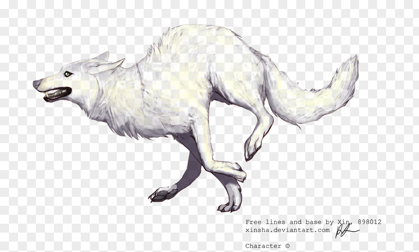 Black And White Wolf Vulpini Saluki Line Art Canidae PNG