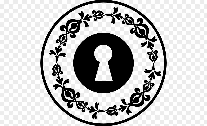 Design Floral Keyhole Lock Clip Art PNG