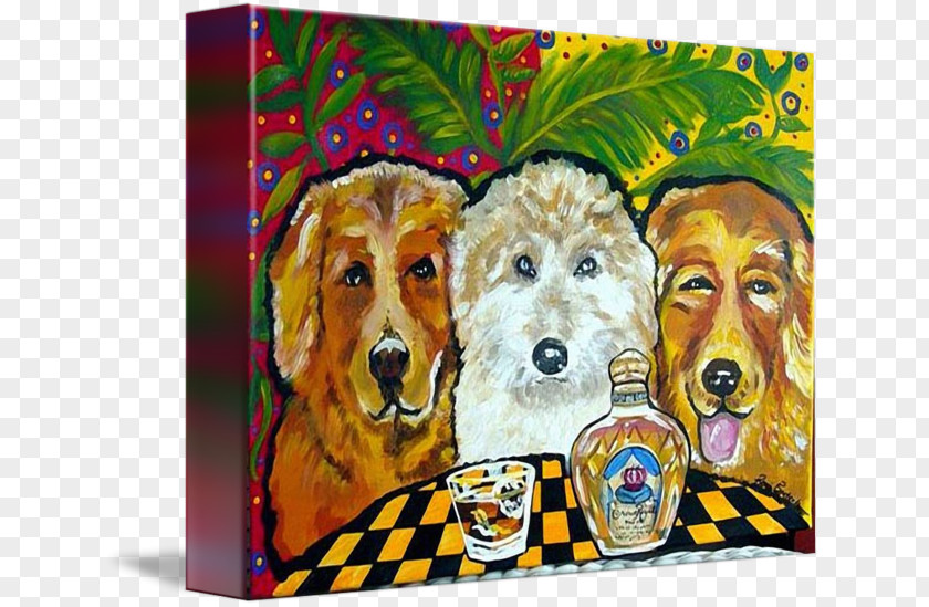 Dog Breed Painting Crown Royal Throw Pillows PNG