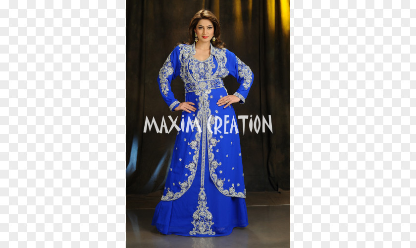 Dress Blue Gown Kaftan Takchita PNG