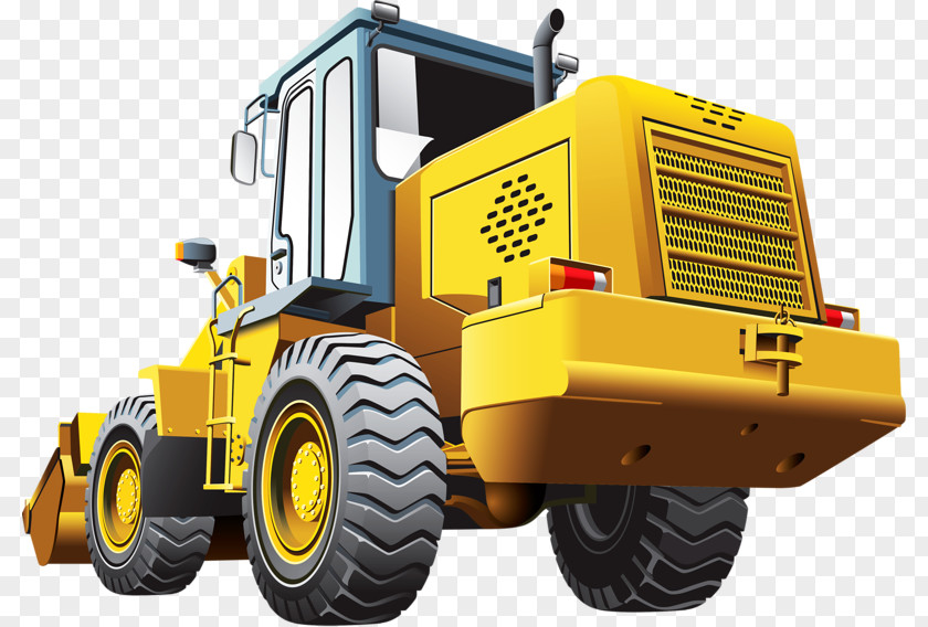 Yellow Bulldozer Icon PNG