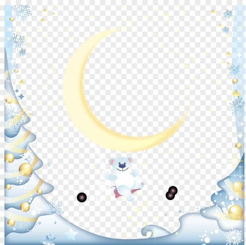 Bear On The Moon Snow PNG