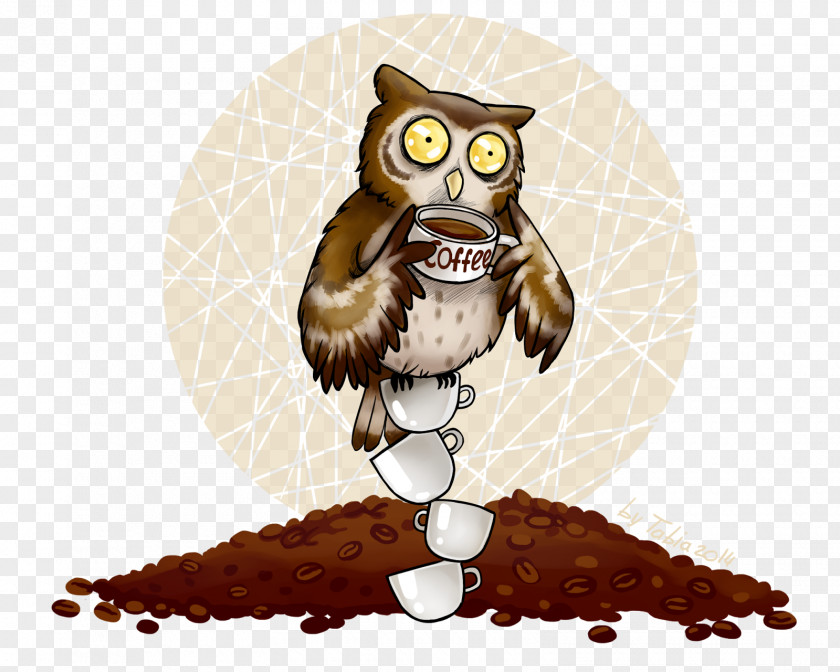 Cold Coffee Owl Bird Desktop Metaphor Wallpaper PNG