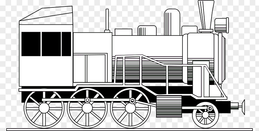 Locomotive Train Rail Transport Railway Ausmalbild PNG
