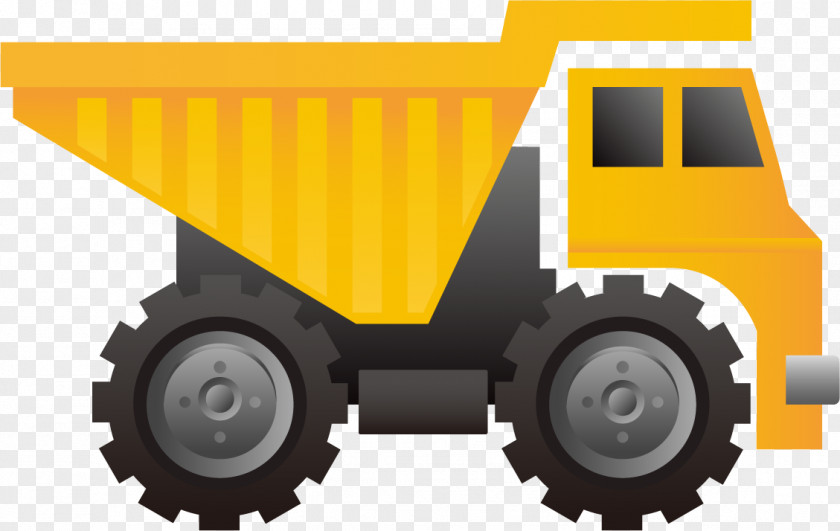 Vector Yellow Truck Architectural Engineering Tool Clip Art PNG