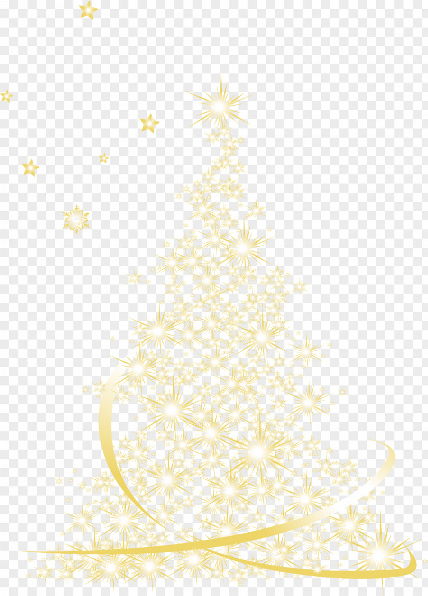 Golden Christmas Tree Light Effect Pattern PNG