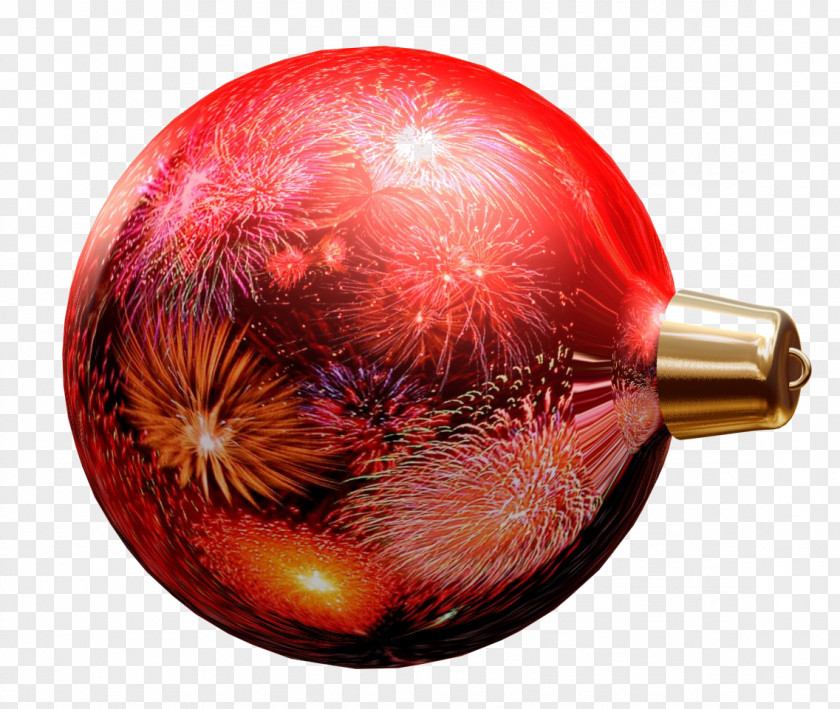 Red Ball Christmas Ornament Sphere Bombka PNG