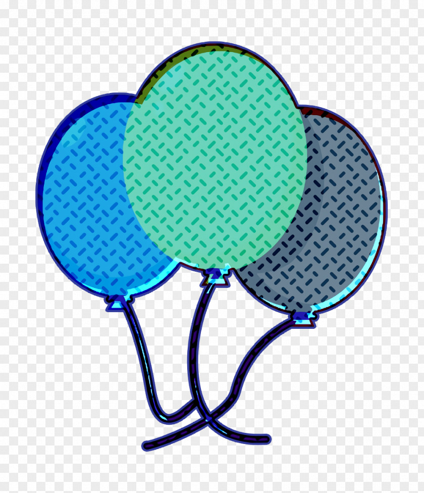 Electric Blue Aqua Ballon Icon Newyears Party PNG