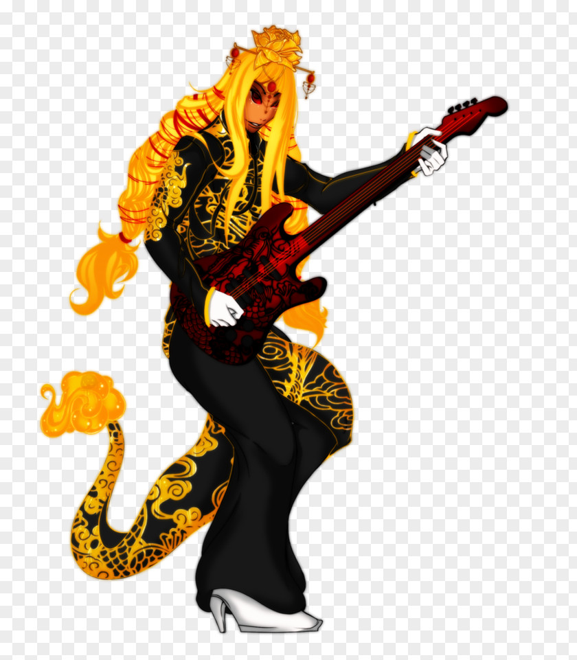 Golden Dragon Costume Design String Instruments Character PNG