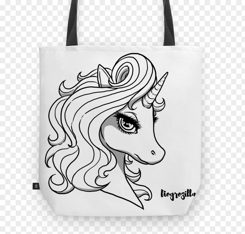 Unicornio Black And White Unicorn Handbag Monochrome Photography PNG