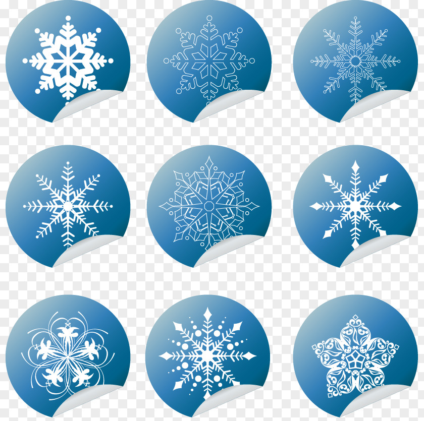 Vector Snowflakes Blue Stickers Snowflake Graphic Arts Clip Art PNG
