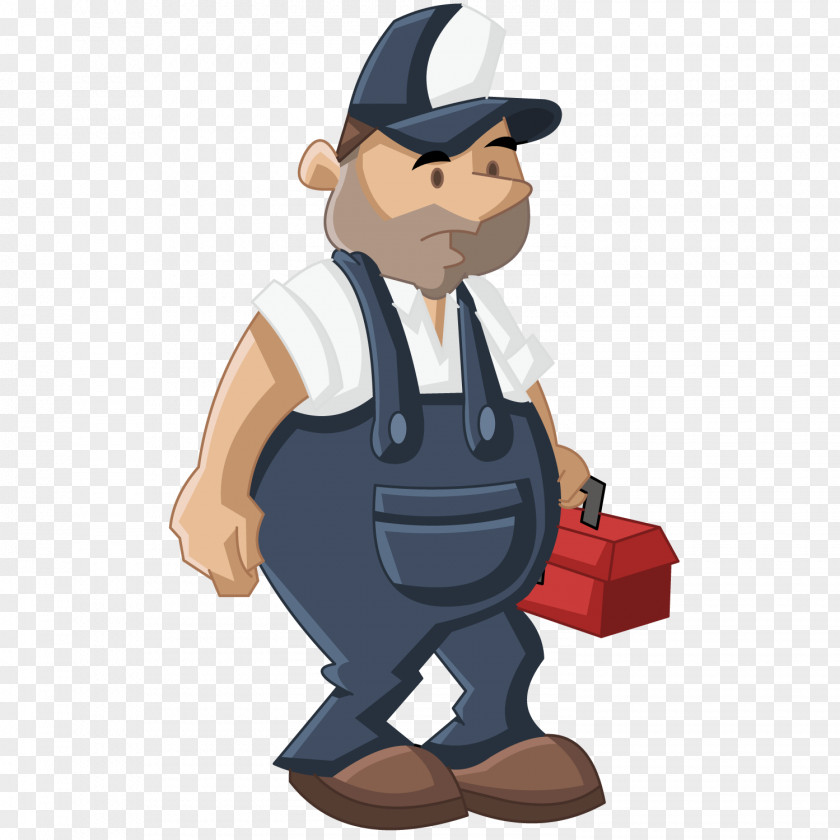 Carrying The Toolbox Maintenance Master Cartoon Euclidean Vector Character PNG