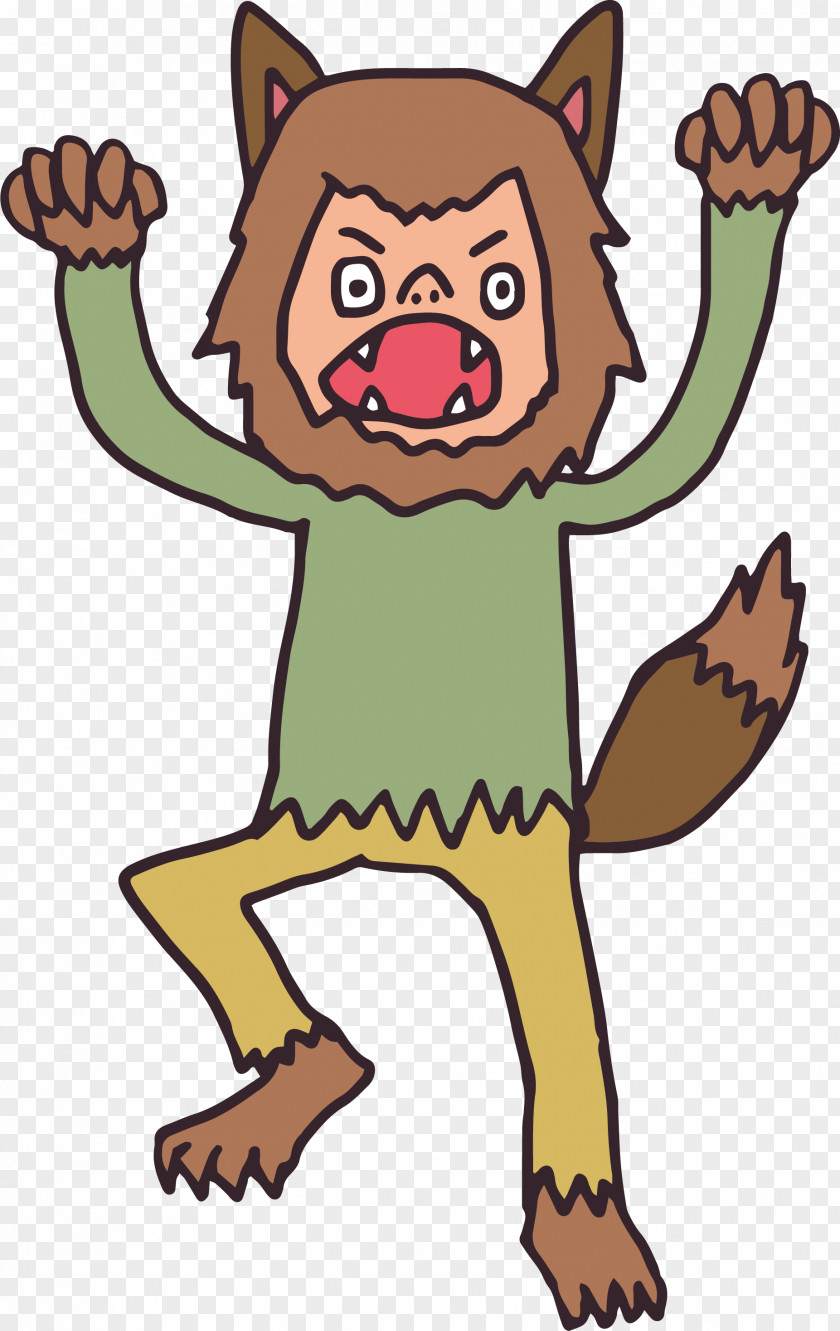 Cartoon Werewolf Big Bad Wolf PNG